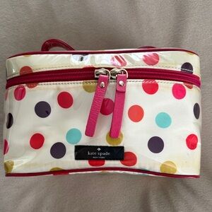 Kate Spade New York multicolor polka dot cosmetic travel bag